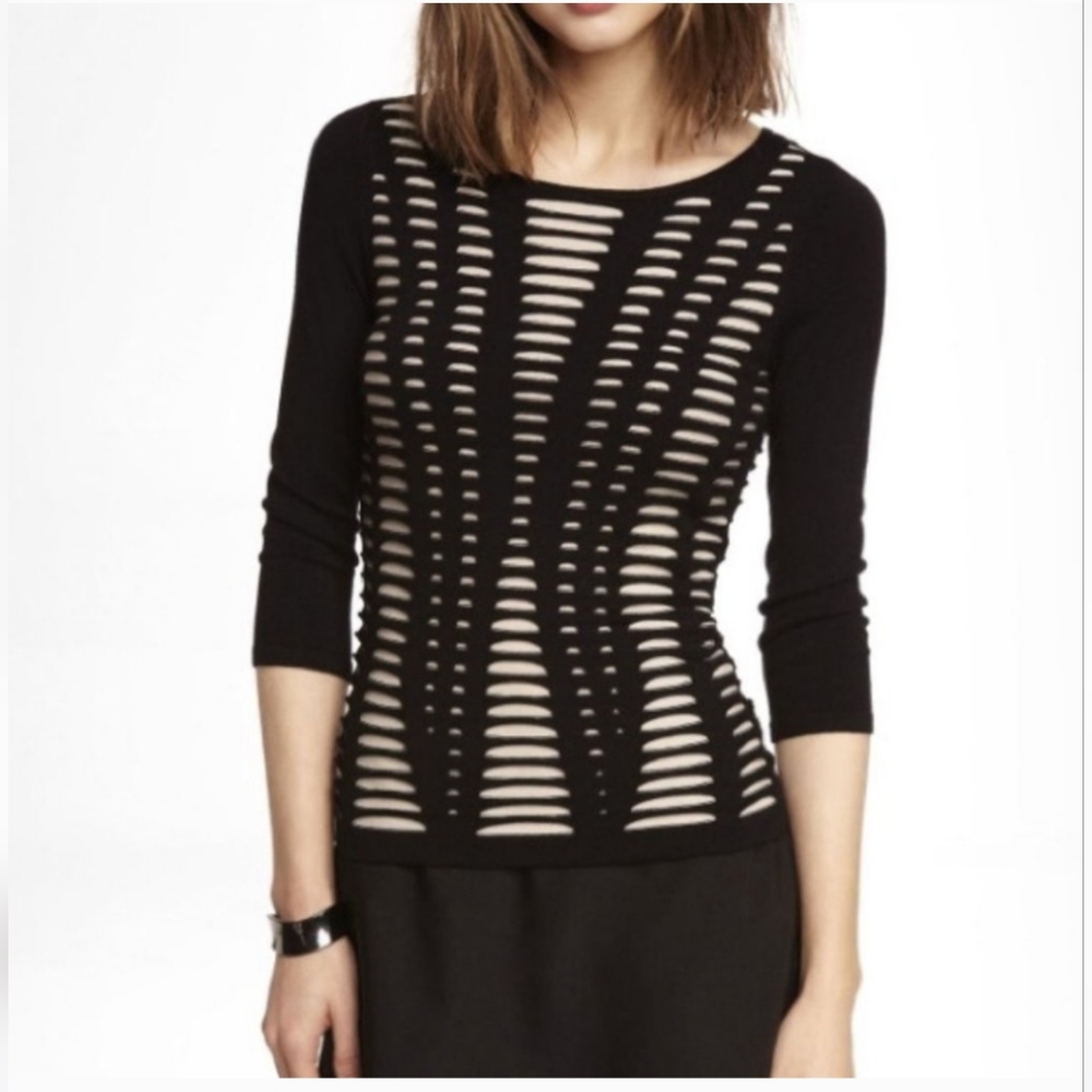 Express 3/4 sleeve marled sweater NWOT size M
